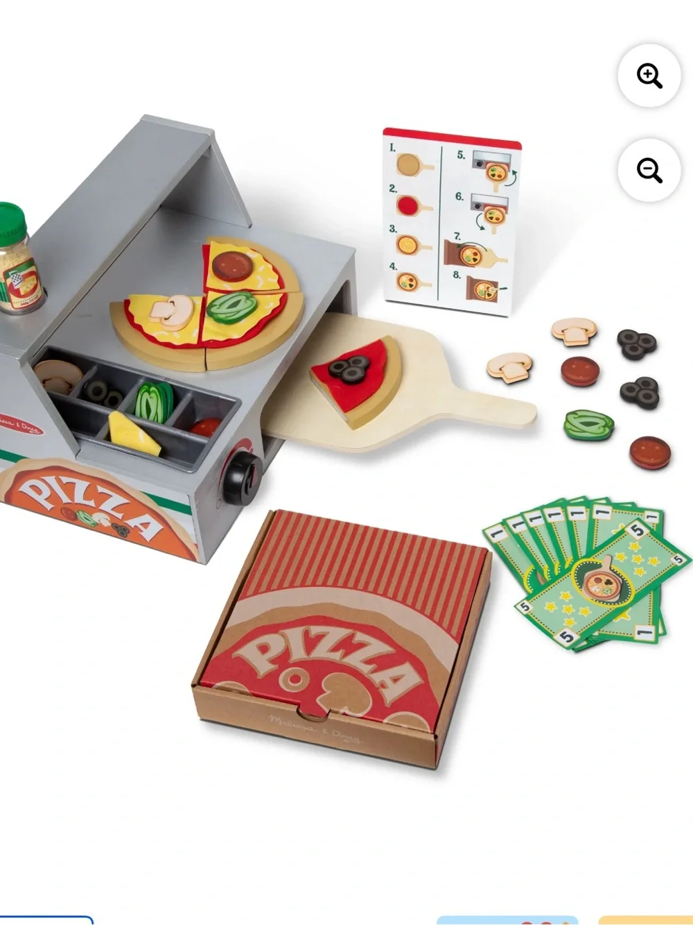 Melissa & Doug Top & Bake‎ Wooden Kids Pizza Counter Playset Toys